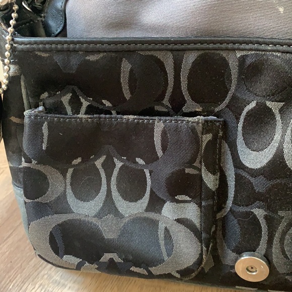 Coach Black Signature Optic C Satchel Bag - Picture 11 of 13